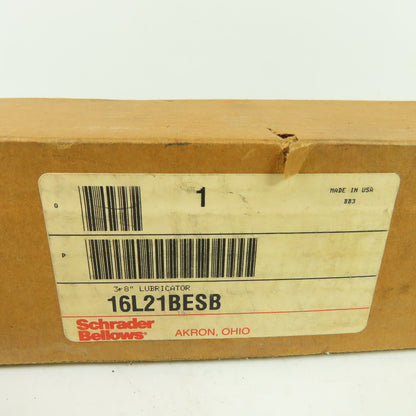 Schrader Bellows 16L21BESB Pneumatic Mist Lubricator 3/8" NPT NEW