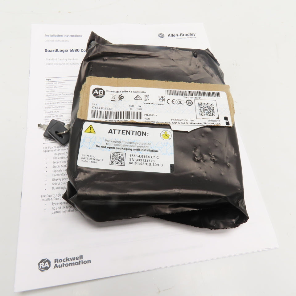 Allen Bradley 1756-L81ES XT Ser. C FW 1.072 Guardlogix 5580 XT Controller