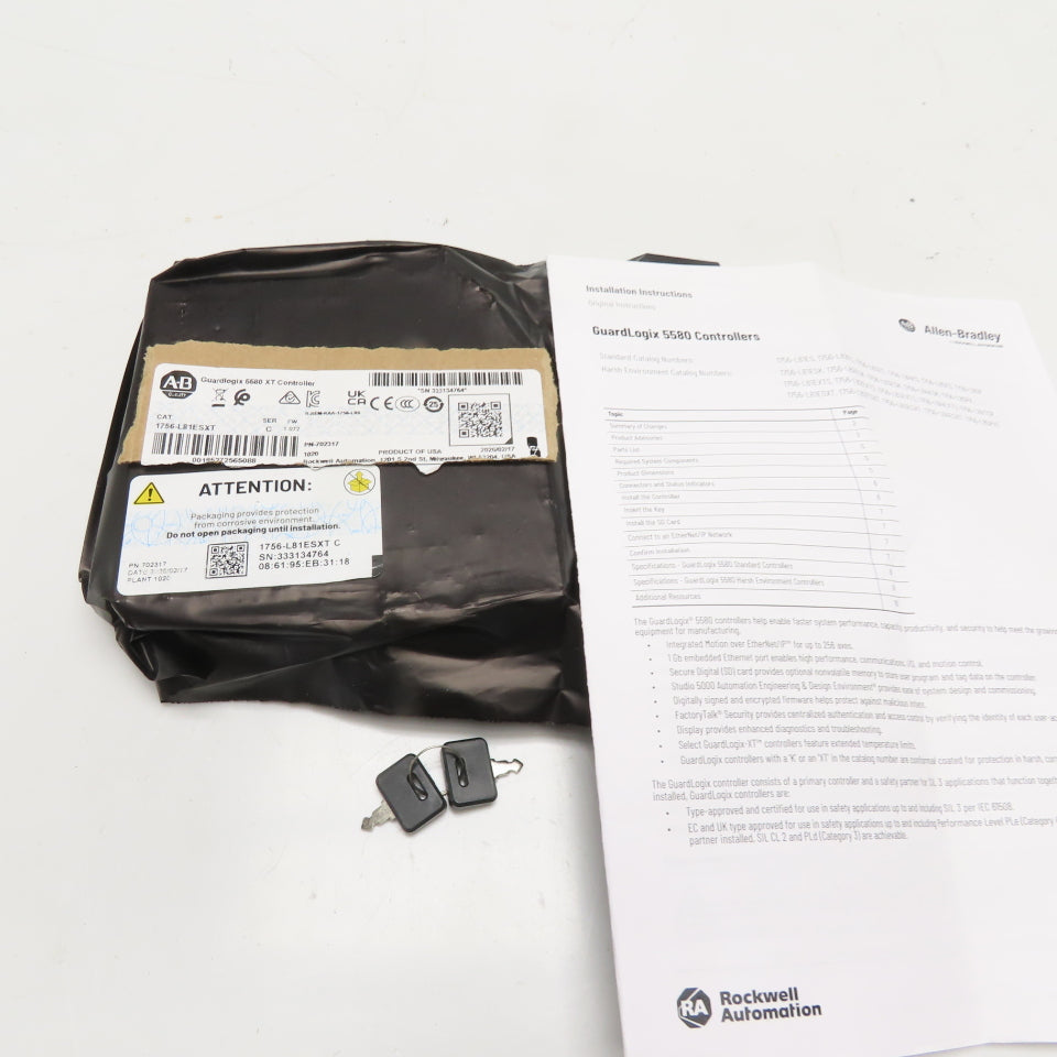 Allen Bradley 1756-L81ES XT Ser. C FW 1.072 Guardlogix 5580 XT Controller