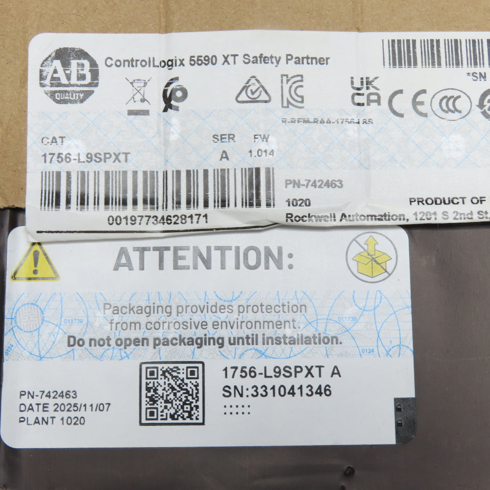 Allen Bradley 1756-L9SP XT Ser. A FW 1.014 ControlLogix 5590 XT Safety Partner