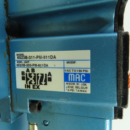 MAC 6523B-311-PM-611DA 4-Way Solenoid Valve 24VDC 150 PSI