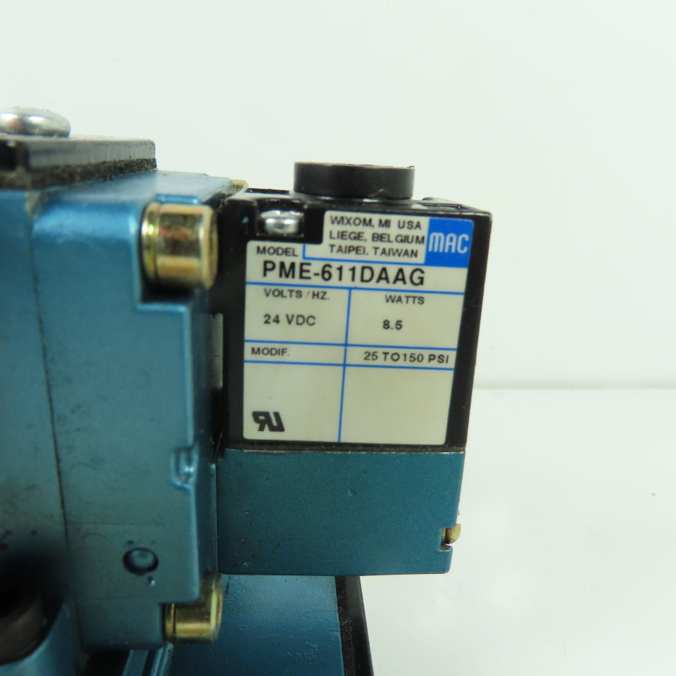 MAC 6523B-311-PM-611DA 4-Way Solenoid Valve 24VDC 150 PSI