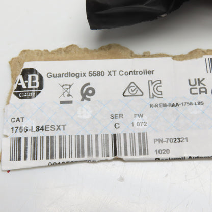 Allen Bradley 1756-L84ES XT Ser C FW 1.072 Guardlogix 5580 XT Controller