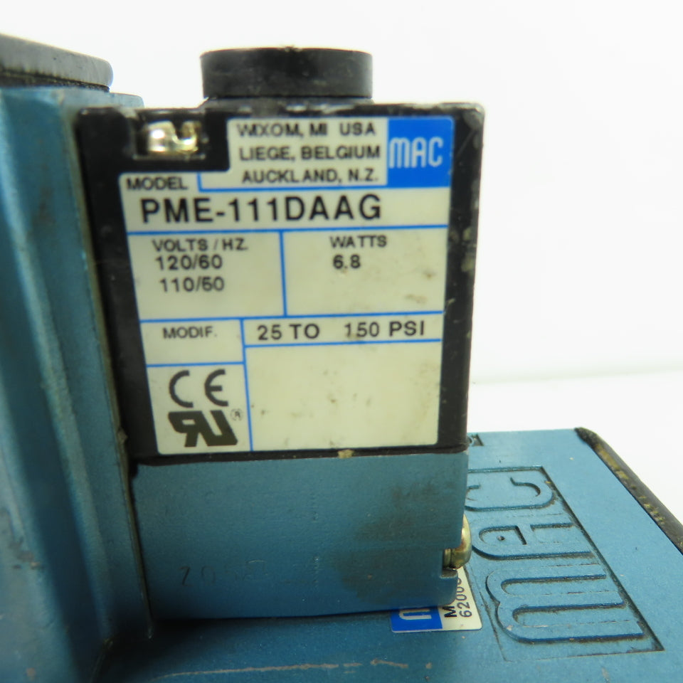 MAC 6213C-521-PM-111DA 4-Way Solenoid Air Valve 120V 150 PSI