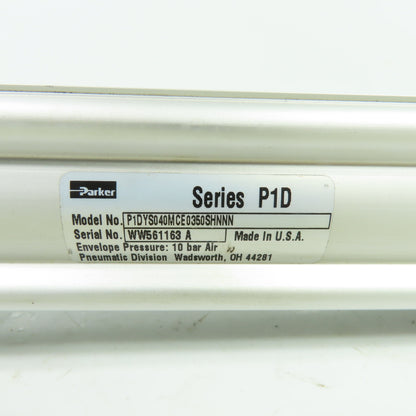 Parker P1DYS040MCE0350SHNNN Double Act Pneumatic Cylinder 40mm Bore 350mm Stroke