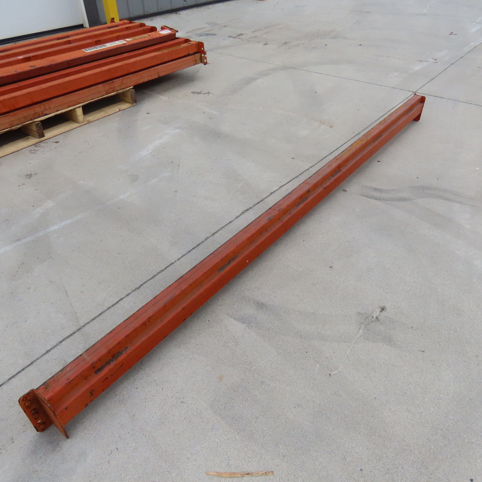 96" x 4" x 2-1/2" Shaved Pin Pallet Racking Beam Shelf Used