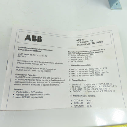 ABB Flange Operating Mechanism for SACE Tmax T3 3-Pole MCCB NEW
