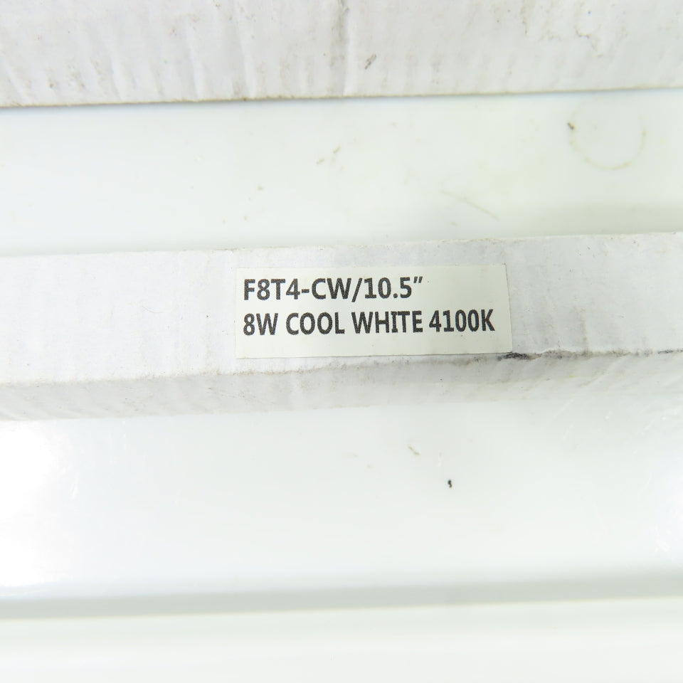 F8T4-CW/10.5" 8W Cool White 4100K Fluorescent Bulb 10.5" NEW Lot Of 2