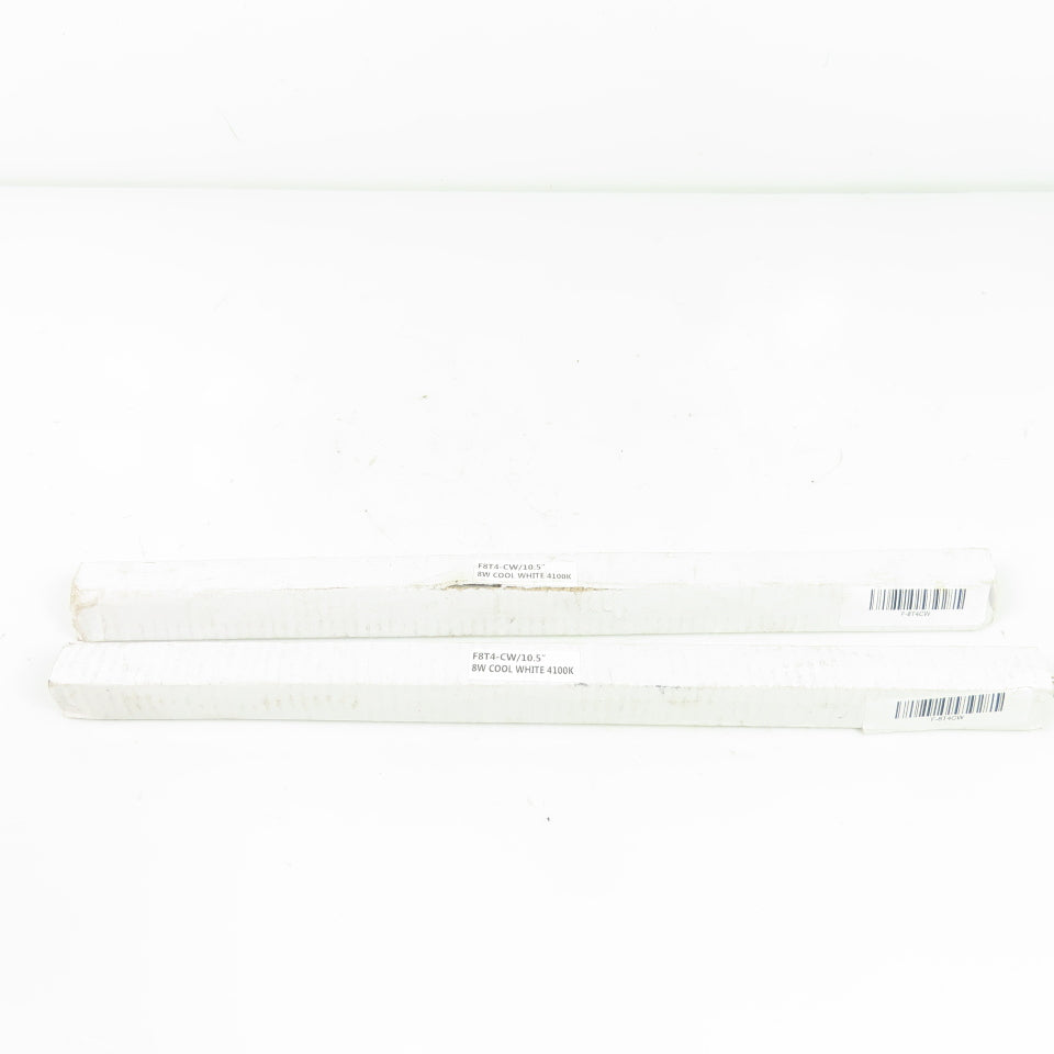 F8T4-CW/10.5" 8W Cool White 4100K Fluorescent Bulb 10.5" NEW Lot Of 2