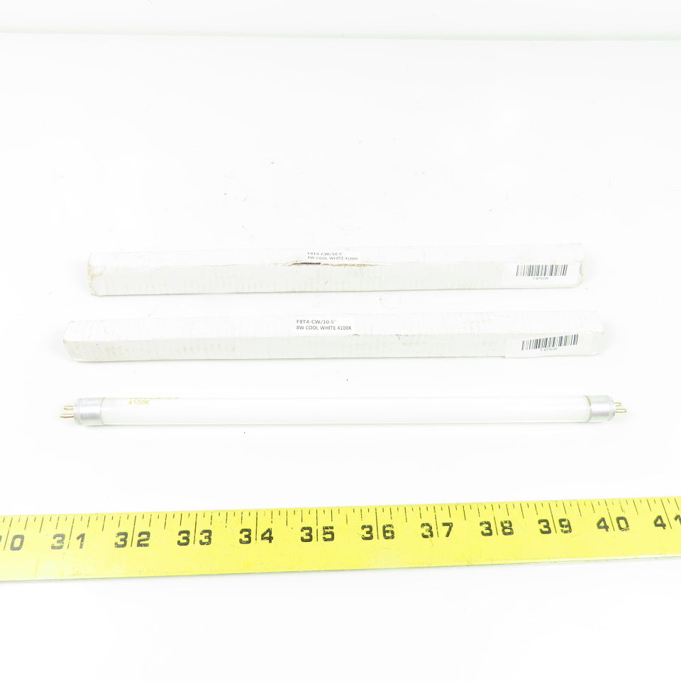 F8T4-CW/10.5" 8W Cool White 4100K Fluorescent Bulb 10.5" NEW Lot Of 2