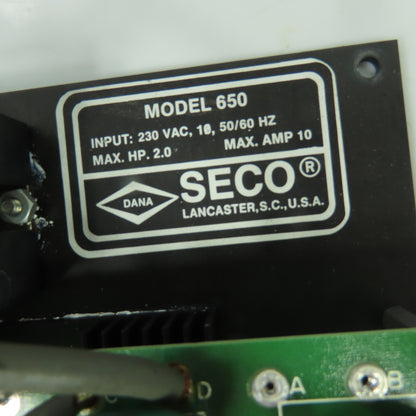 Seco PCM6500000 Model 650 2HP 230VAC 1Ph DC Motor Speed Control 10A