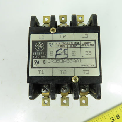 General Electric CR353AB3AA1 3-Pole Definite Purpose Contactor 25A 35A Resistive