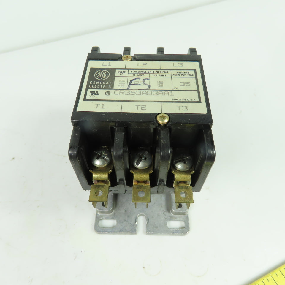 General Electric CR353AB3AA1 3-Pole Definite Purpose Contactor 25A 35A Resistive