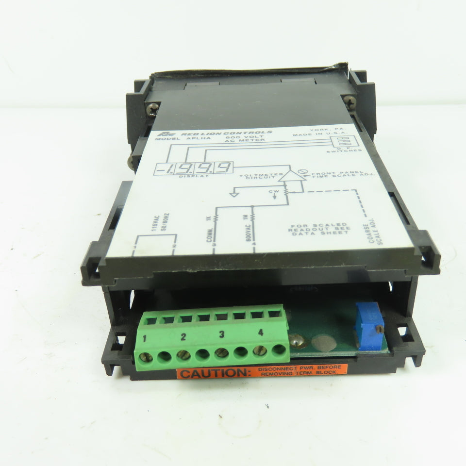 Red Lion Controls APLHA400 Digital AC Volt Panel Meter 600V