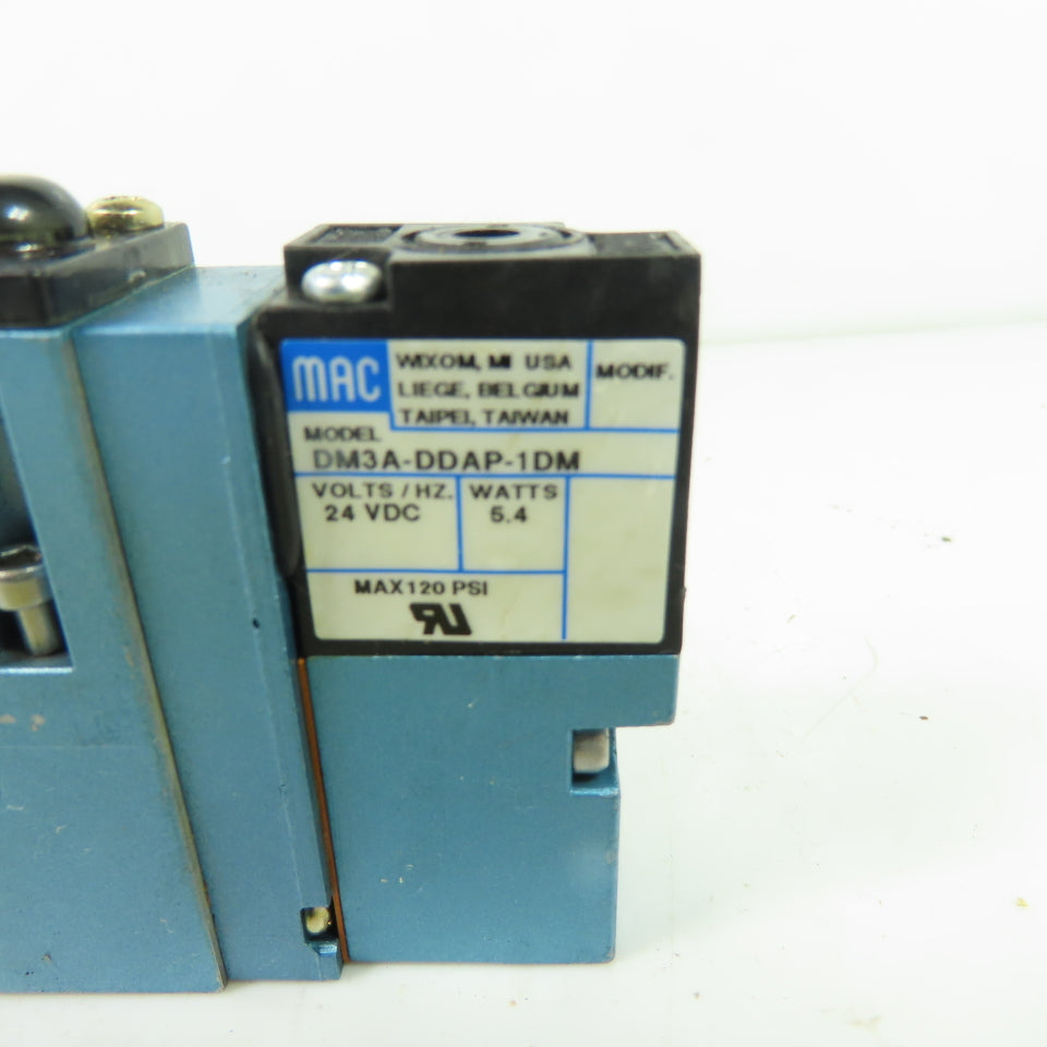 MAC 92B-FAB-000-DM-DDAP-1DM 24VDC Pneumatic Solenoid Valve 35-120 PSI