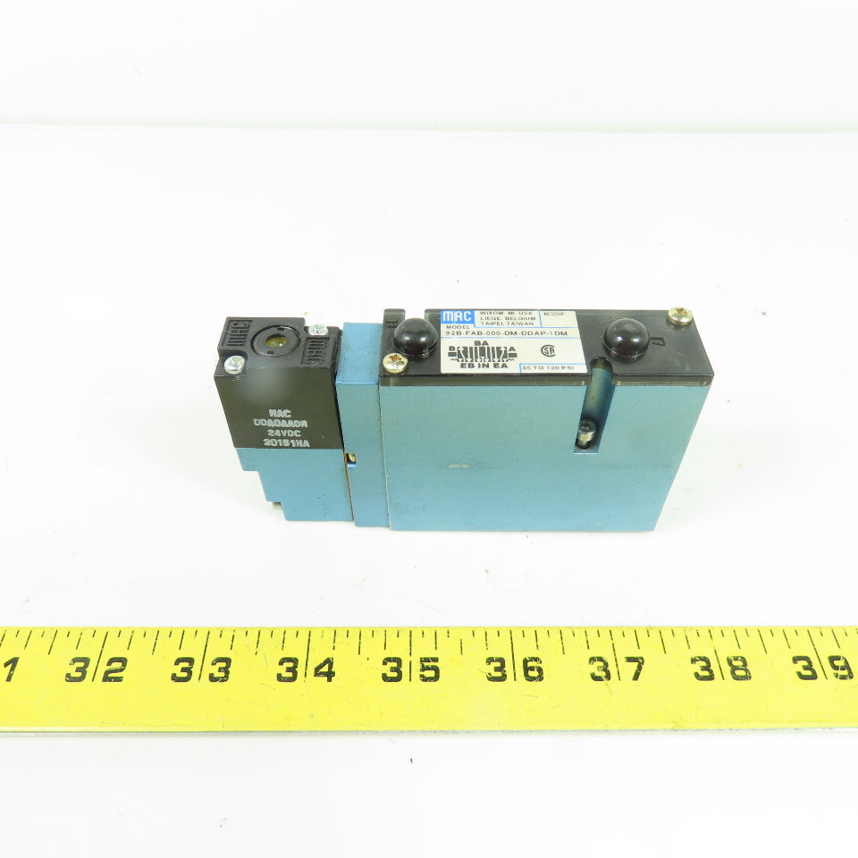 MAC 92B-FAB-000-DM-DDAP-1DM 24VDC Pneumatic Solenoid Valve 35-120 PSI