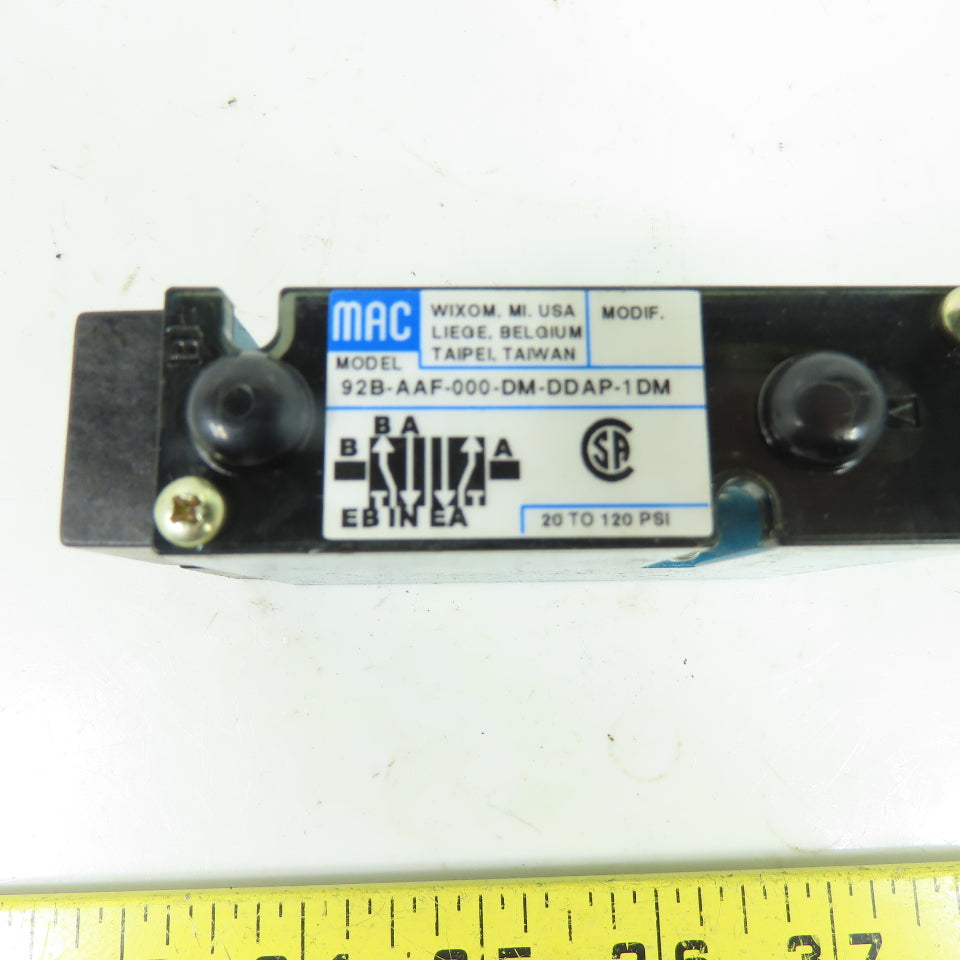 MAC 92B-AAF-000-DM-DDAP-1DM Pneumatic Solenoid Valve 24VDC 5.4W 20-120 PSI