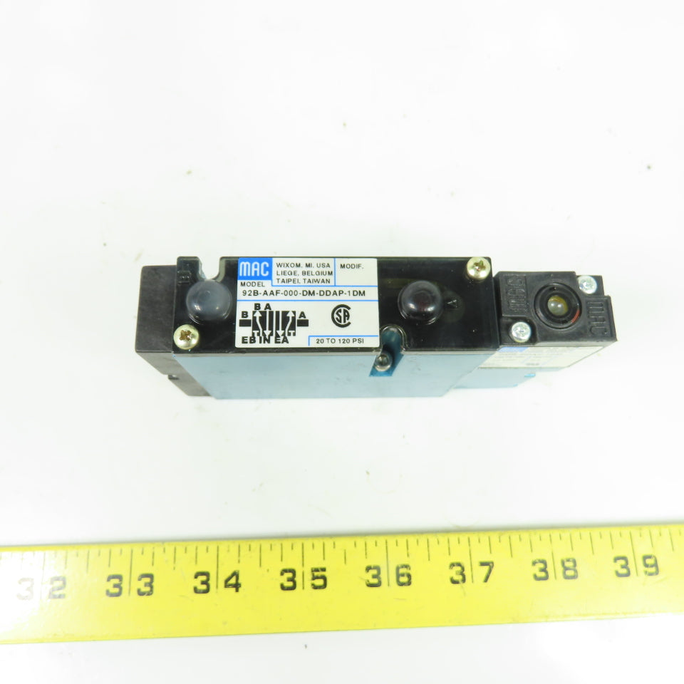 MAC 92B-AAF-000-DM-DDAP-1DM Pneumatic Solenoid Valve 24VDC 5.4W 20-120 PSI