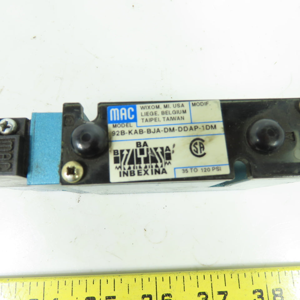 MAC 92B-KAB-BJA-DM-DDAP-1DM Solenoid Pneumatic Control Valve 24VDC 35-120PSI