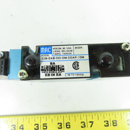 MAC 92B-EAB-000-DM-DDAP-1DM Pneumatic Solenoid Valve 24VDC 120 PSI