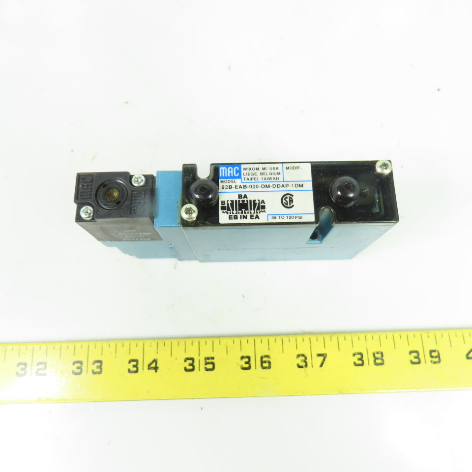 MAC 92B-EAB-000-DM-DDAP-1DM Pneumatic Solenoid Valve 24VDC 120 PSI