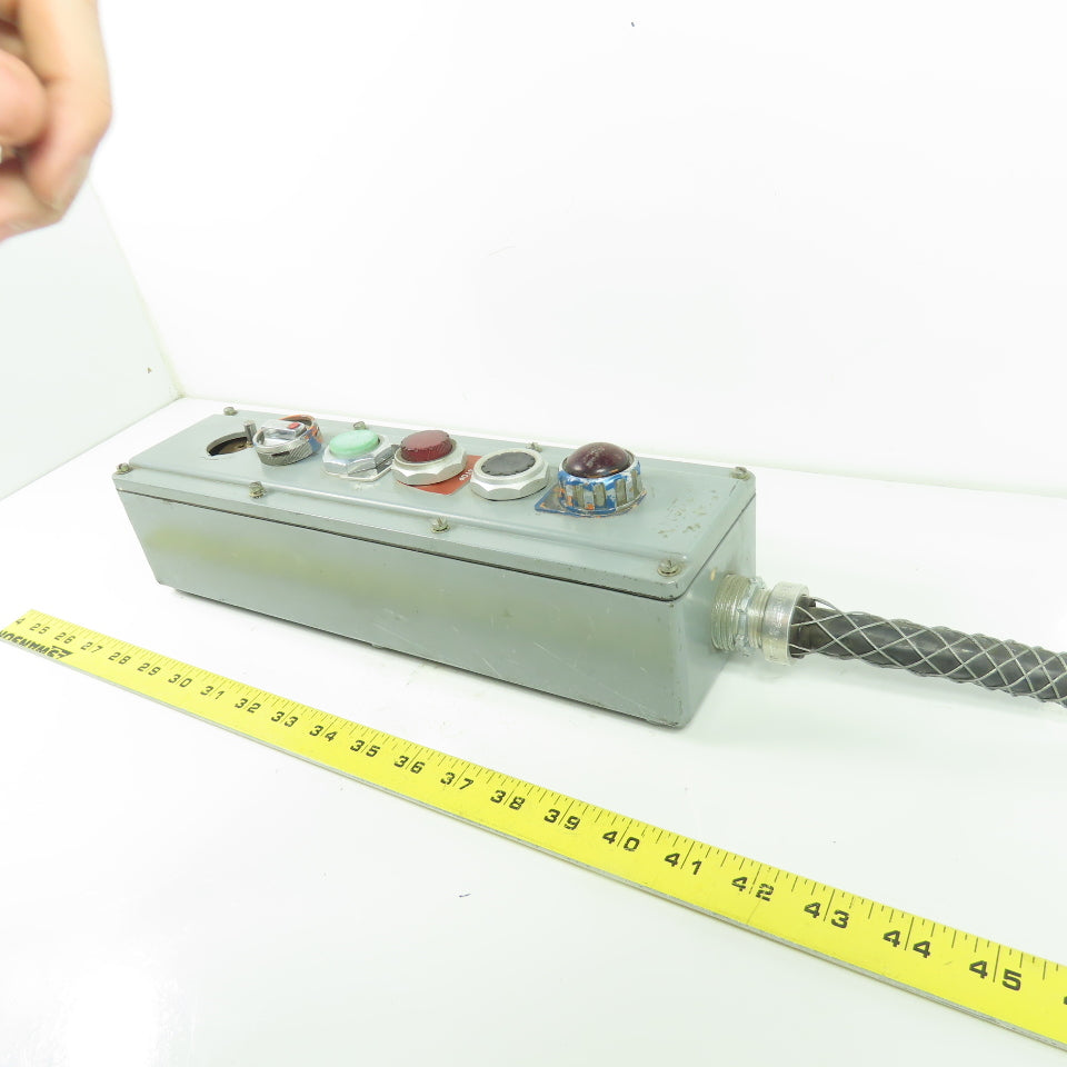 6-Element Pendant Control Station with Indicator Lights 13.5" x 4"x 3"