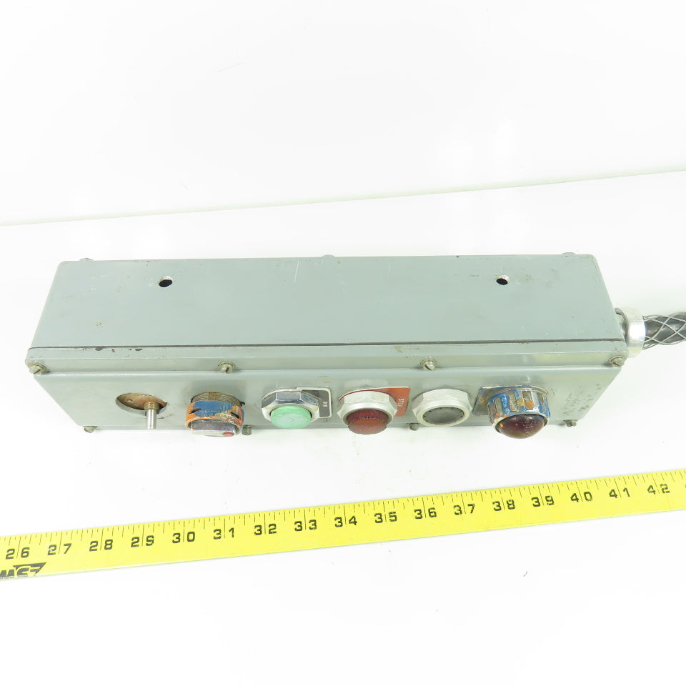 6-Element Pendant Control Station with Indicator Lights 13.5" x 4"x 3"