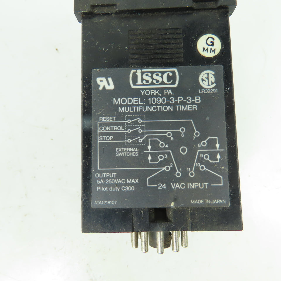 ISSC 1090-3-P-3-B Multifunction Timer 24 VAC Input 5A 250VAC