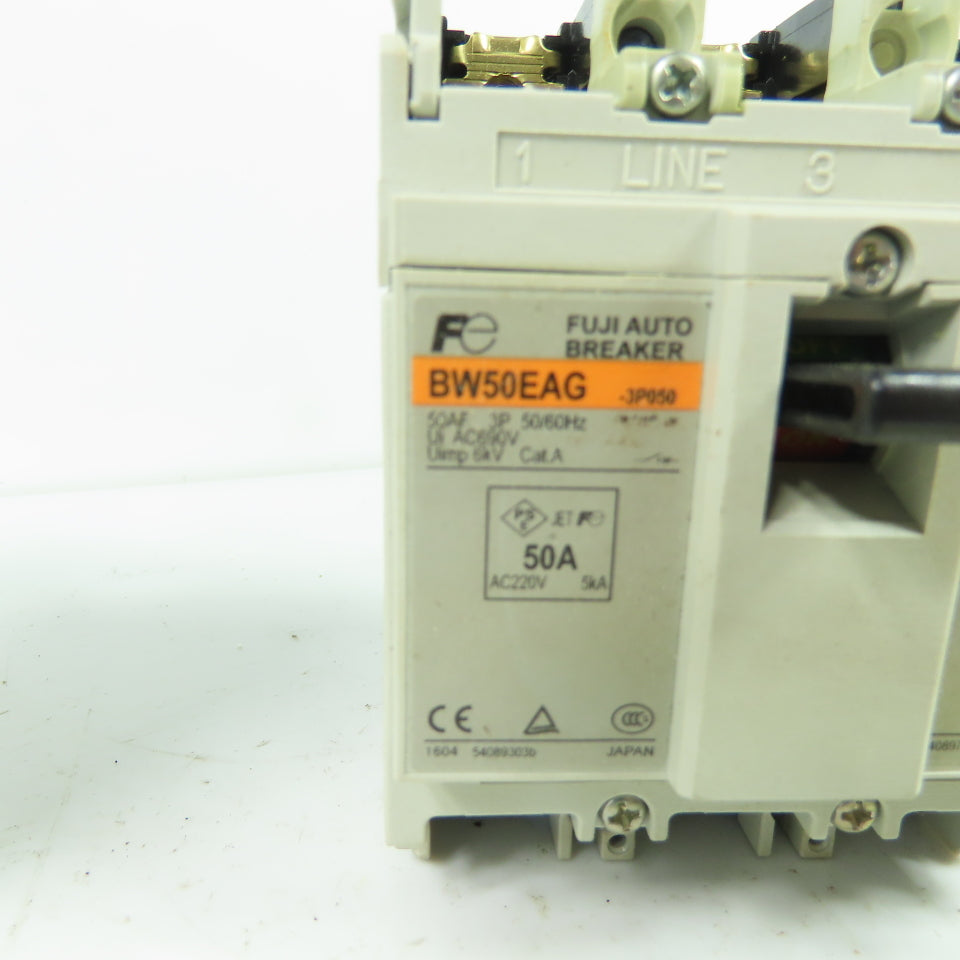 Fuji Electric BW50EAG-3P050 Molded Case Circuit Breaker 3-Pole 50A 500VAC NEW