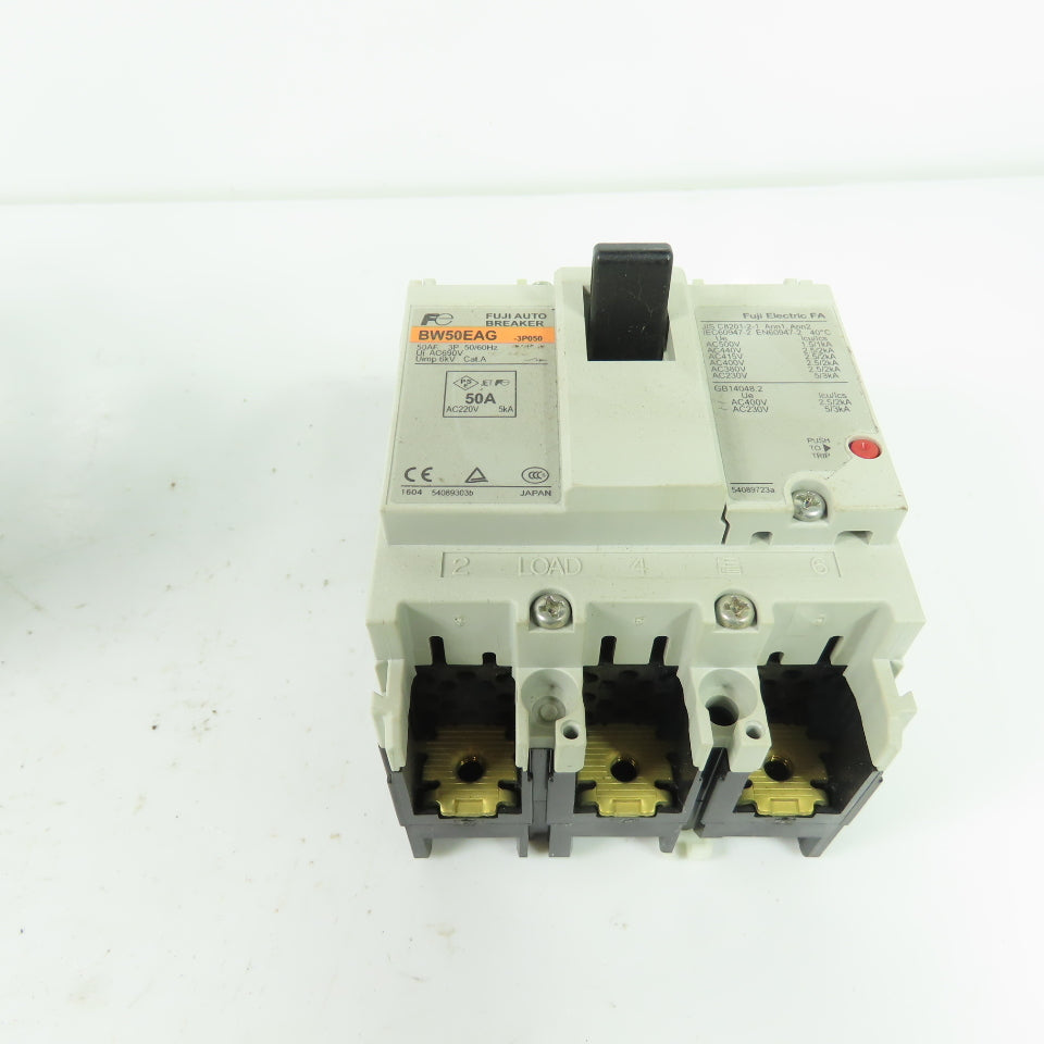Fuji Electric BW50EAG-3P050 Molded Case Circuit Breaker 3-Pole 50A 500VAC NEW