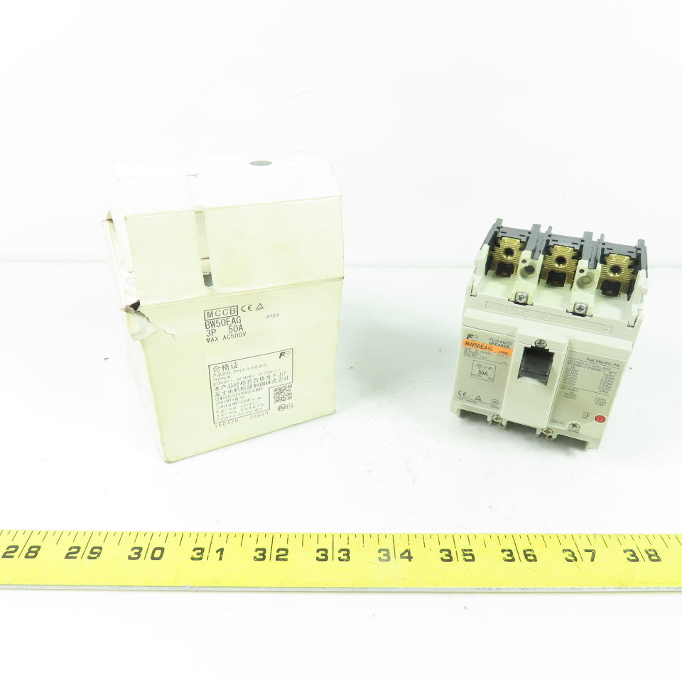 Fuji Electric BW50EAG-3P050 Molded Case Circuit Breaker 3-Pole 50A 500VAC NEW
