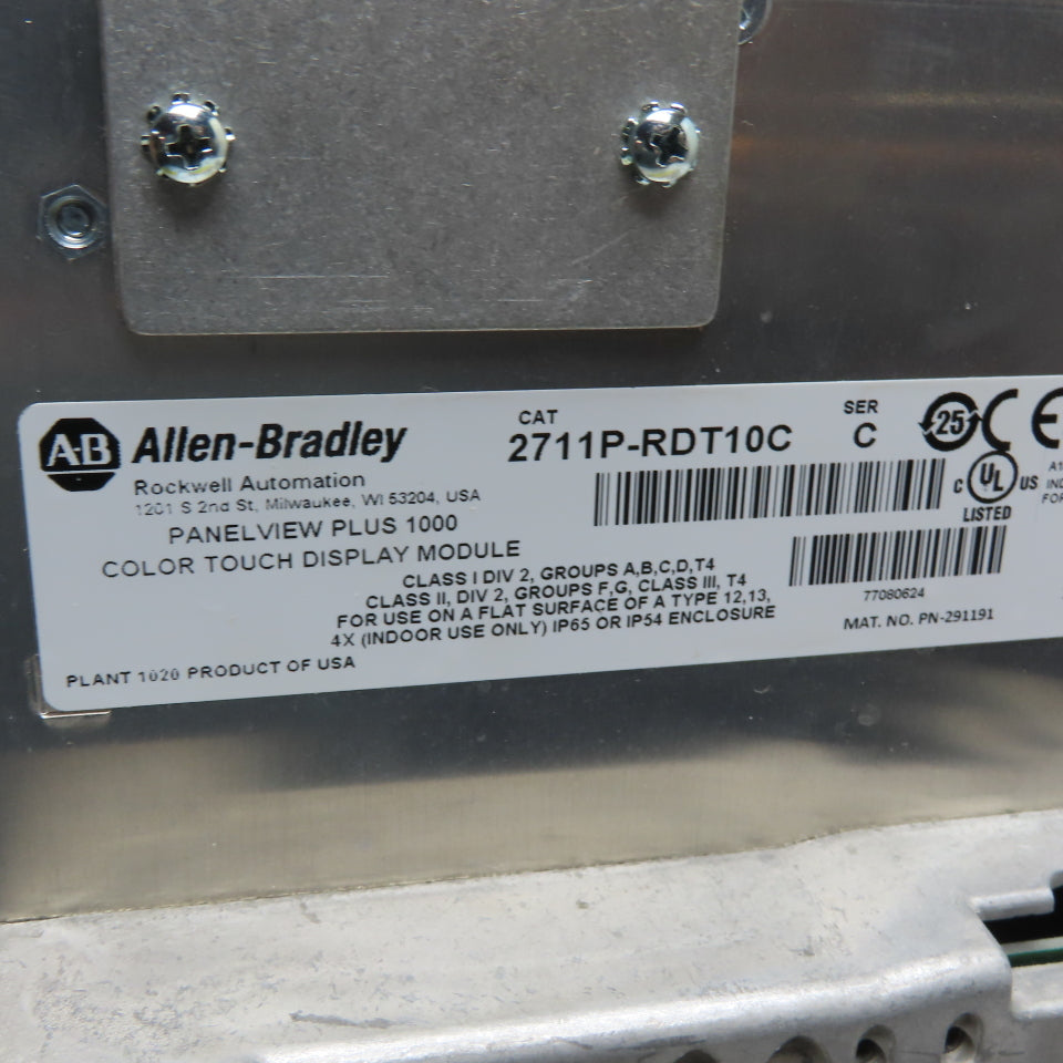 Allen-Bradley 2711P-T10C4A9 PanelView Plus 1000 Color Touch Display