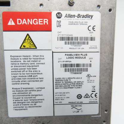 Allen-Bradley 2711P-T10C4A9 PanelView Plus 1000 Color Touch Display