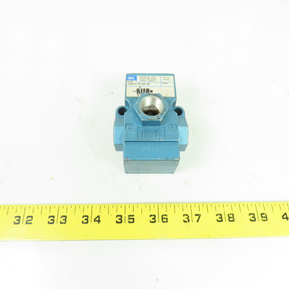 MAC 55B-21-PI-591JD Pneumatic Solenoid Valve 150 PSI Max 120V