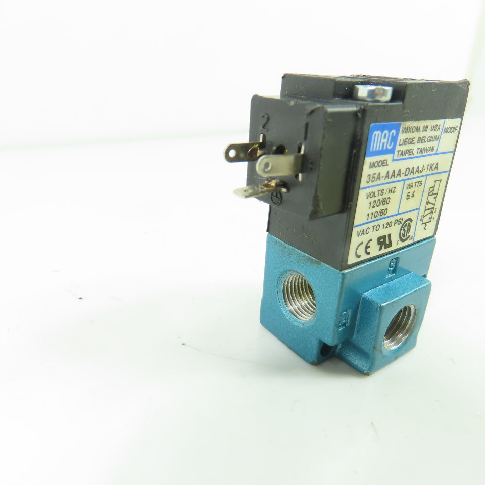 MAC 35A-AAA-DAAJ-1KA Solenoid Pneumatic Valve 110/120V 120 PSI