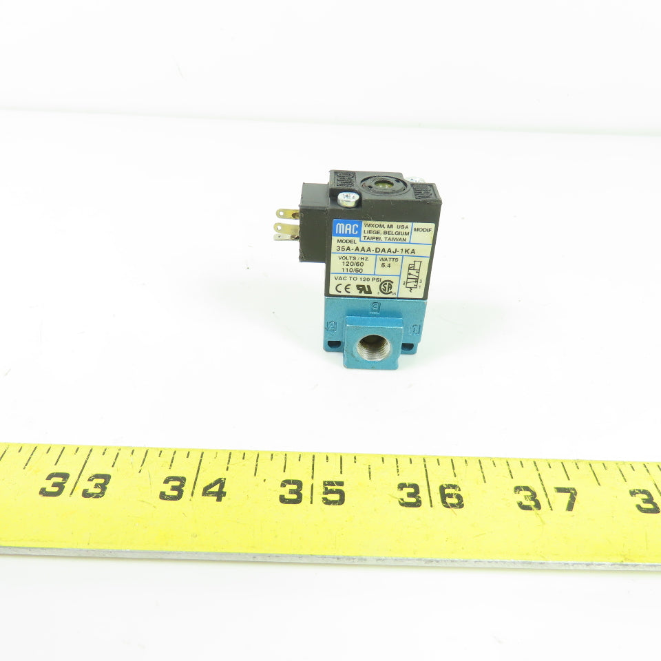 MAC 35A-AAA-DAAJ-1KA Solenoid Pneumatic Valve 110/120V 120 PSI