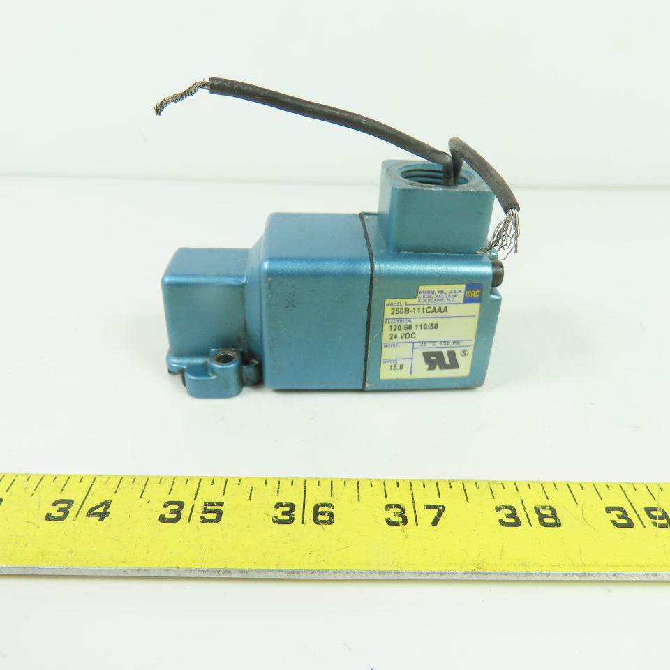 MAC 250B-111CAAA 24VDC Solenoid Valve 25-150 PSI 15W