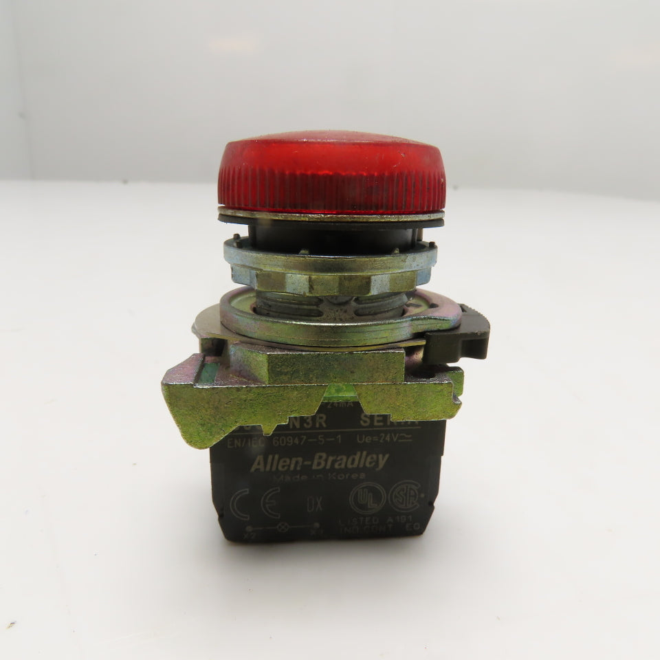 Allen-Bradley 800F-N3R Red Indicator Pilot Light 24V AC/DC