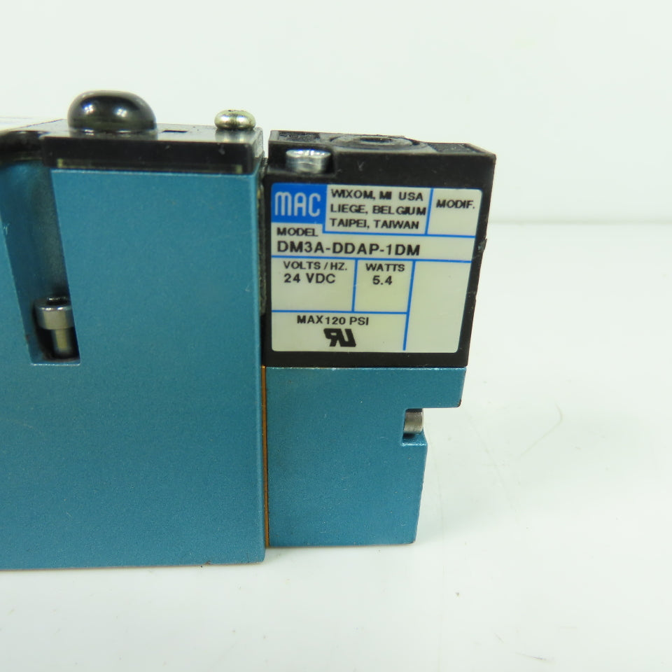 MAC 92B-FAB-000-DM-DDAP-1DM 5/3 Way Solenoid Valve 24VDC 35 to 120 PSI