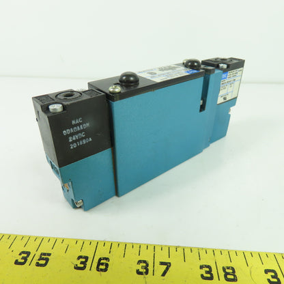 MAC 92B-FAB-000-DM-DDAP-1DM 5/3 Way Solenoid Valve 24VDC 35 to 120 PSI