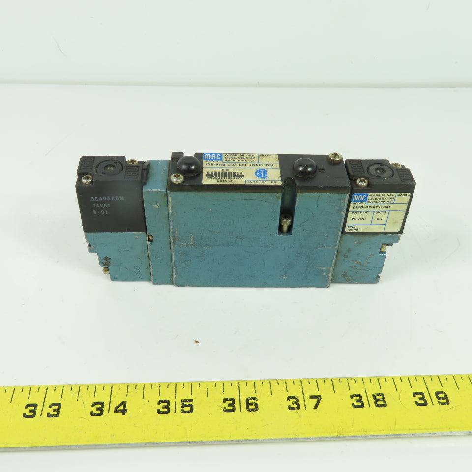 MAC 92B-FAB-CJA-DM-DDAP-1DM 5/3 Way Pneumatic Solenoid Valve 24VDC 35-120 PSI