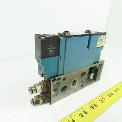 MAC 92B-BAB-000-DM-DDAP-1DN 5/2 Way Solenoid Valve W/ Manifold 24VDC 120PSI