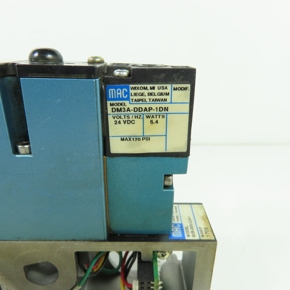 MAC 92B-BAB-000-DM-DDAP-1DN 5/2 Way Solenoid Valve W/ Manifold 24VDC 120PSI