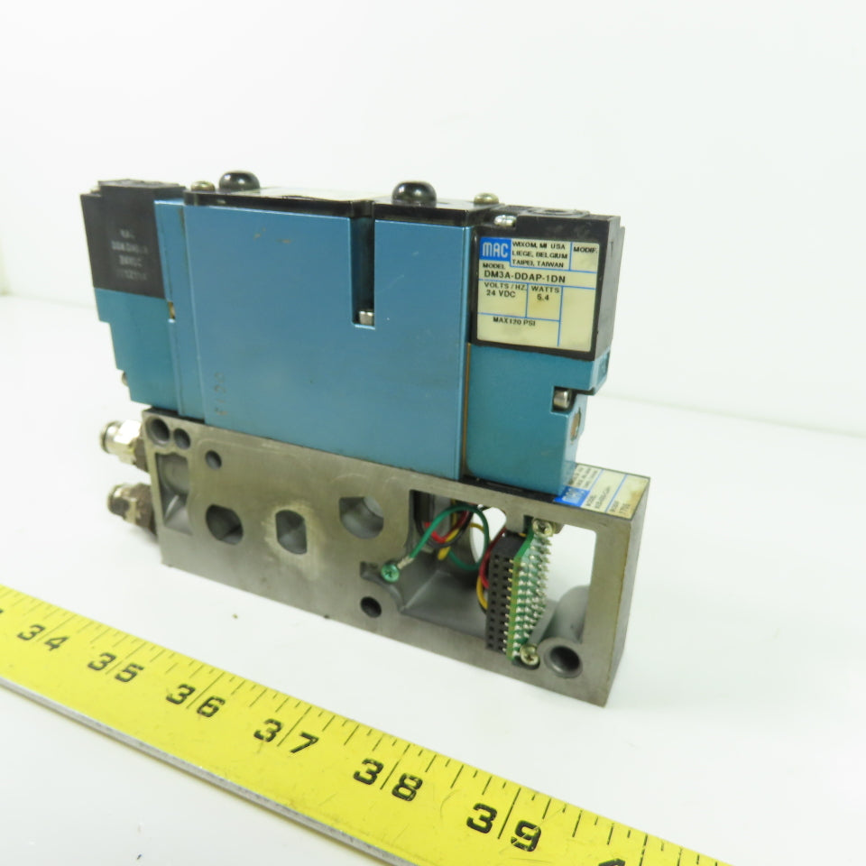 MAC 92B-BAB-000-DM-DDAP-1DN 5/2 Way Solenoid Valve W/ Manifold 24VDC 120PSI