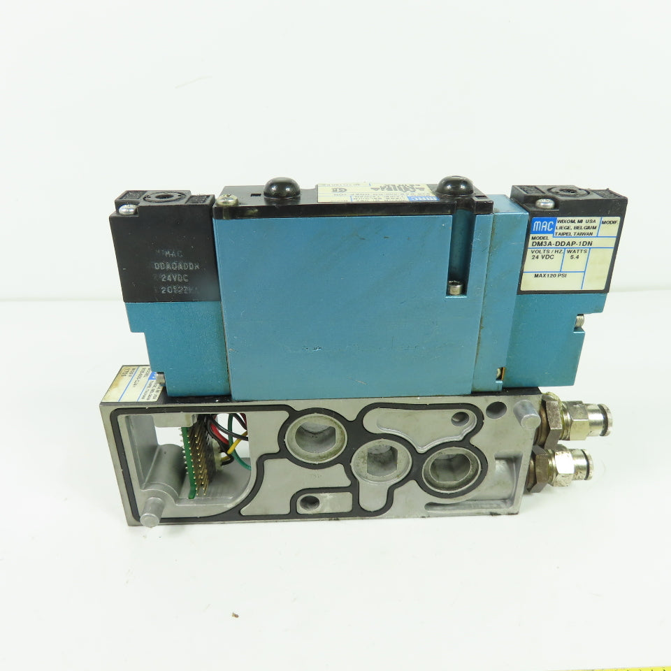 MAC 92B-BAB-000-DM-DDAP-1DN 5/2 Way Solenoid Valve W/ Manifold 24VDC 120PSI