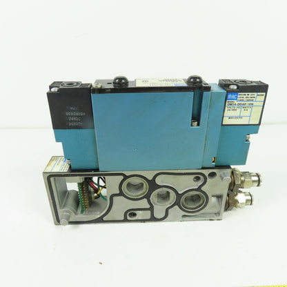 MAC 92B-BAB-000-DM-DDAP-1DN 5/2 Way Solenoid Valve W/ Manifold 24VDC 120PSI