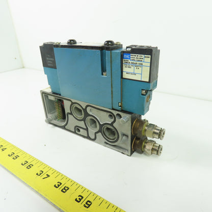 MAC 92B-BAB-000-DM-DDAP-1DN 5/2 Way Solenoid Valve W/ Manifold 24VDC 120PSI