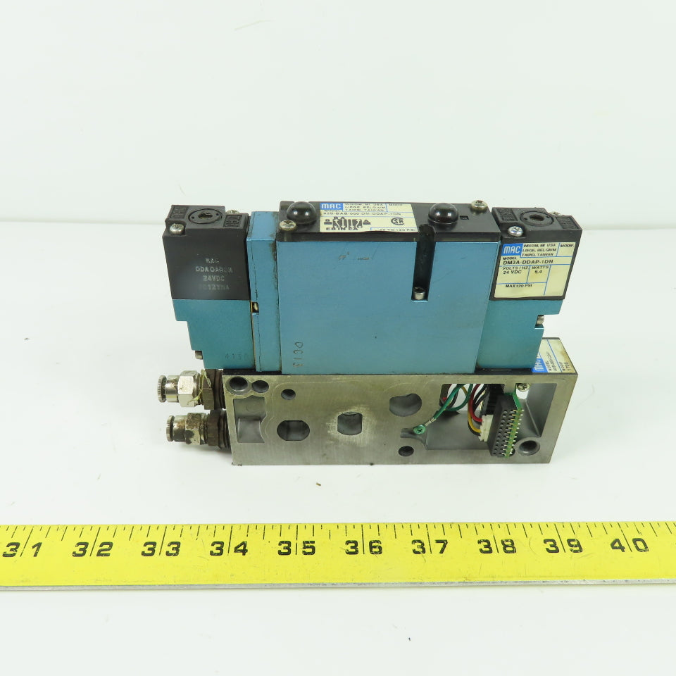 MAC 92B-BAB-000-DM-DDAP-1DN 5/2 Way Solenoid Valve W/ Manifold 24VDC 120PSI