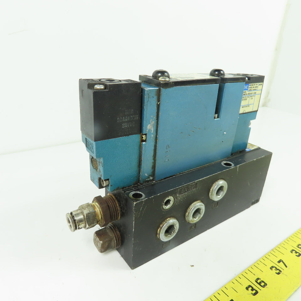 MAC 92B-BAB-000-DM-DDAP-1DN 5/2 Way Solenoid Valve W/ Manifold 24VDC 120PSI