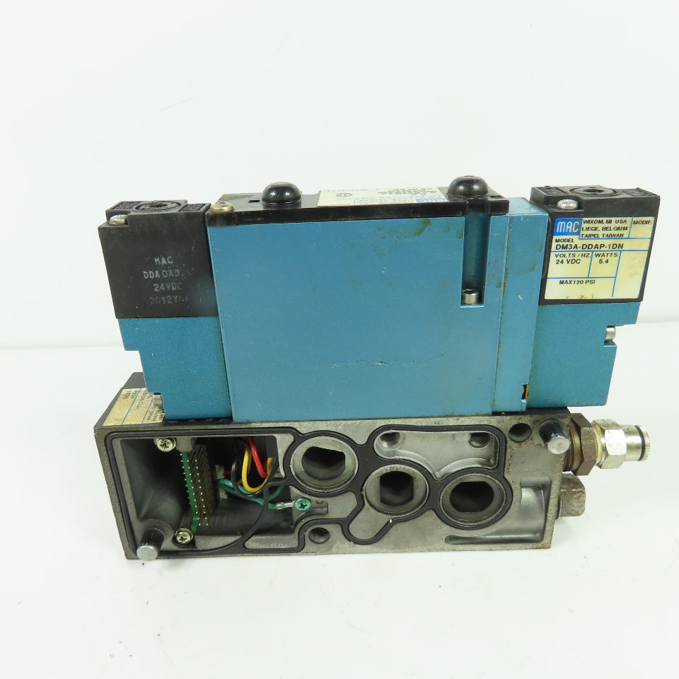 MAC 92B-BAB-000-DM-DDAP-1DN 5/2 Way Solenoid Valve W/ Manifold 24VDC 120PSI